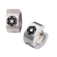 Star Wars Earrings Huggies Imperial Symbol Enamel